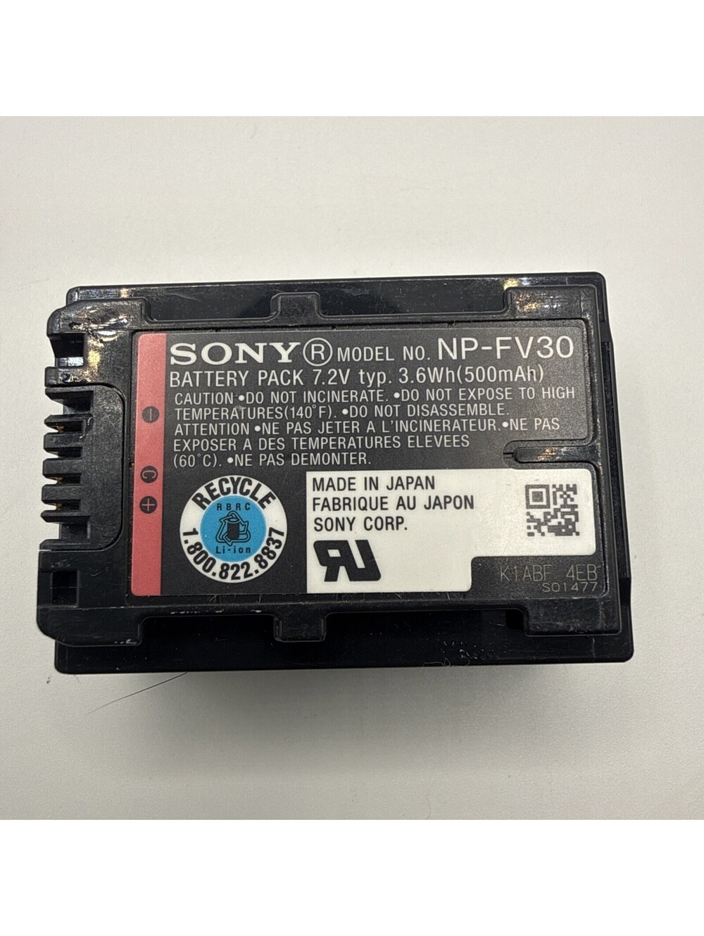 Sony NP-FV 30 Original Genuine OEM Japan made Battery